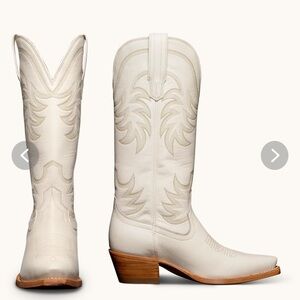 White Tecovas cowgirl boots